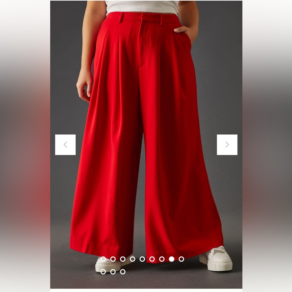 Anthropologie The Avery Pleated Wide-Leg Trousers by Maeve size 8